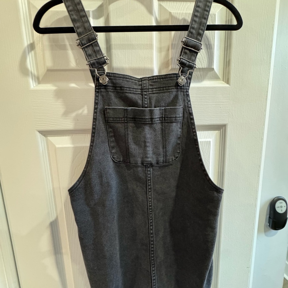 Gray Denim Overalls